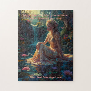 Puzzle Chica de fantasía en un estanque en tiempo de calm