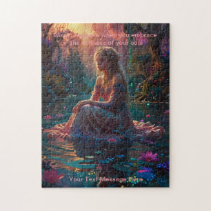 Puzzle Chica de fantasía en un estanque en un momento de