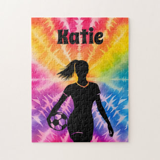 Puzzle Chica de fútbol: Burla de arcoiris personalizada d