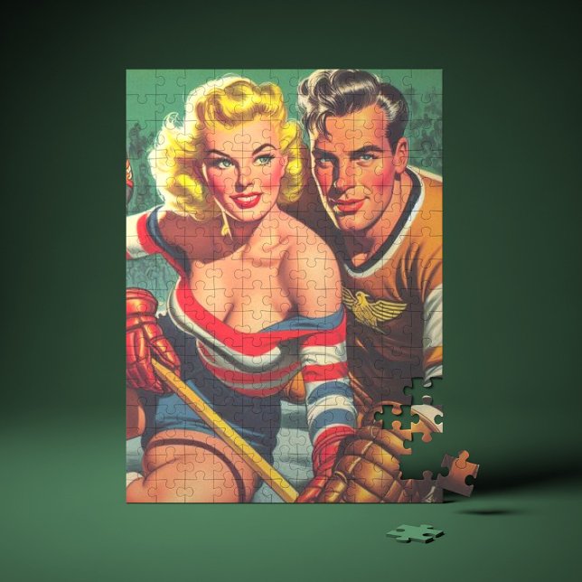 Puzzle Chica de hockey vintage (Subido por el creador)