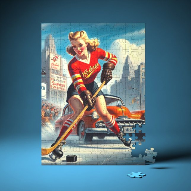 Puzzle Chica de hockey vintage (Subido por el creador)