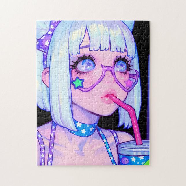 Puzzle Chica de Internet de Pastel Estrella Gafas (Vertical)