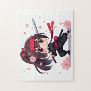 Puzzle Chica de la floración guerrera de ninja