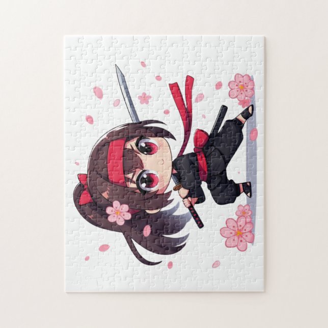 Puzzle Chica de la floración guerrera de ninja (Vertical)