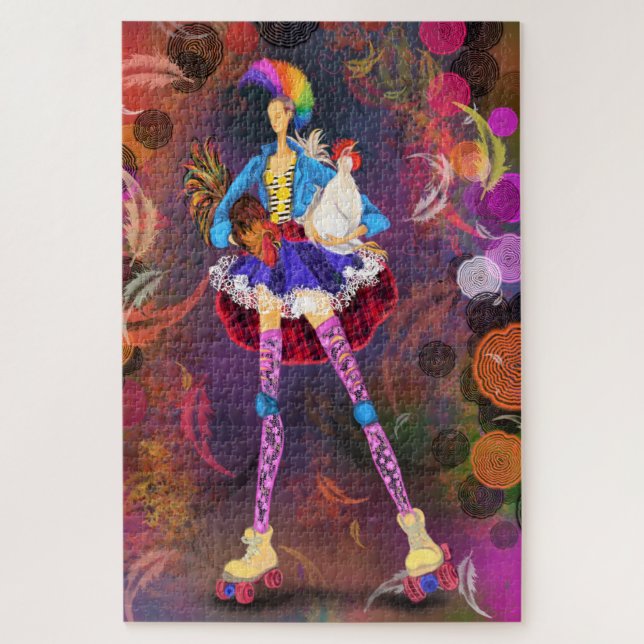 Puzzle Chica de la granja de Punk de patinaje para patina (Vertical)