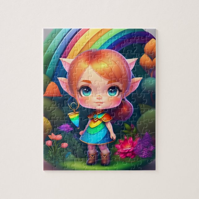 Puzzle Chica De Lejano Con Arcoiris (Vertical)