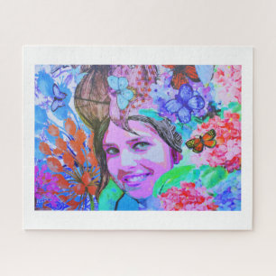 Puzzle Chica de mariposa