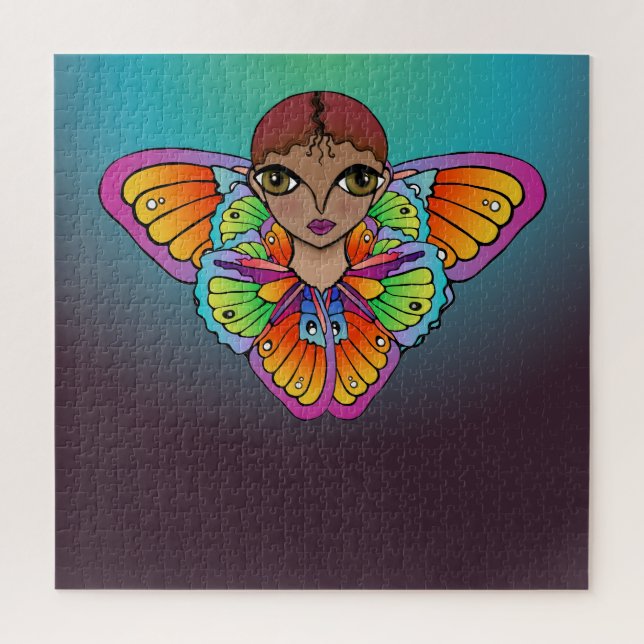 Puzzle chica de mariposa (Vertical)