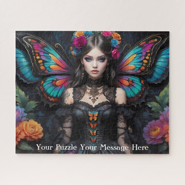 Puzzle Chica de mariposa gótica (Horizontal)