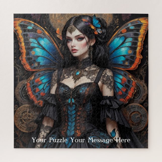 Puzzle Chica de mariposa gótica Steampunk (Vertical)