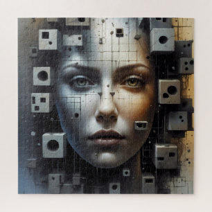 Puzzle Chica de matriz artística abstracta