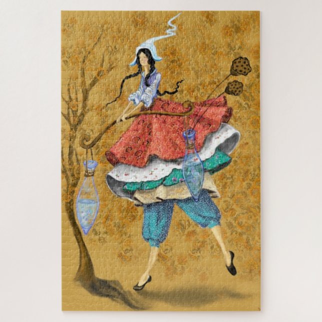 Puzzle Chica de otoño Fantasy Jigsaw Pintura de rompecabe (Vertical)