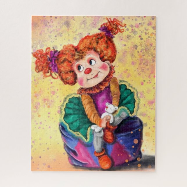 Puzzle Chica de payaso lindo - Circo feliz - Dibujo (Vertical)