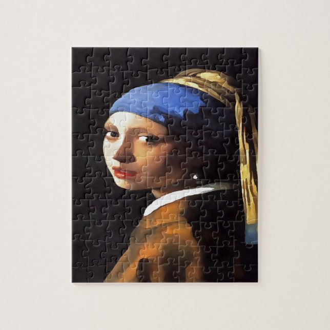 Puzzle Chica de Perla tras Johannes Vermeer (Vertical)