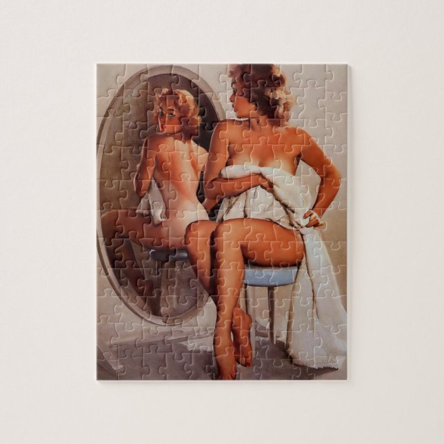 Puzzle Chica de Pinup Retro Sun Tan (Vertical)