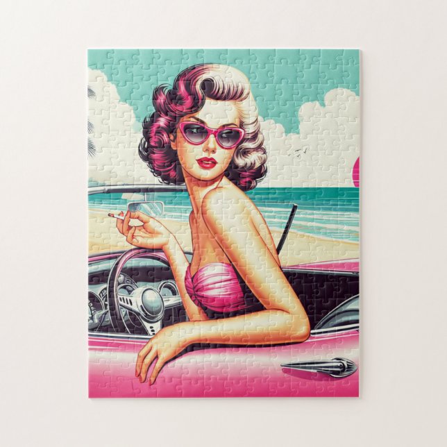 Puzzle Chica de verano retro (Vertical)