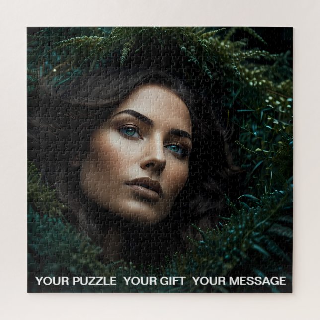 Puzzle Chica del Bosque Oscuro Verde Gótico (Vertical)