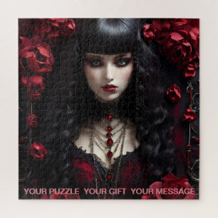 Puzzle Chica del cementerio gótico oscuro