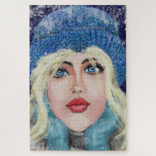 Puzzle Chica En Azul -