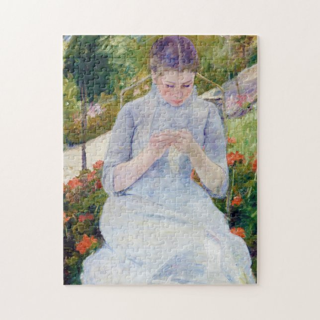 Puzzle Chica en el Jardín, Mary Cassatt (Vertical)