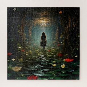 Puzzle Chica en túnel de fantasía