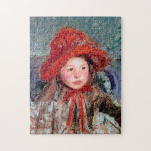 Puzzle Chica en un gran Gorra rojo, Mary Cassatt