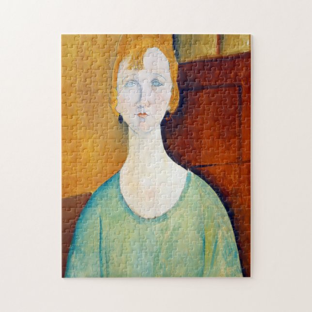 Puzzle Chica en una blusa verde, Modigliani (Vertical)