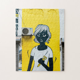 Puzzle Chica furioso pinta murales callejeros