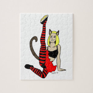 Puzzle chica gato