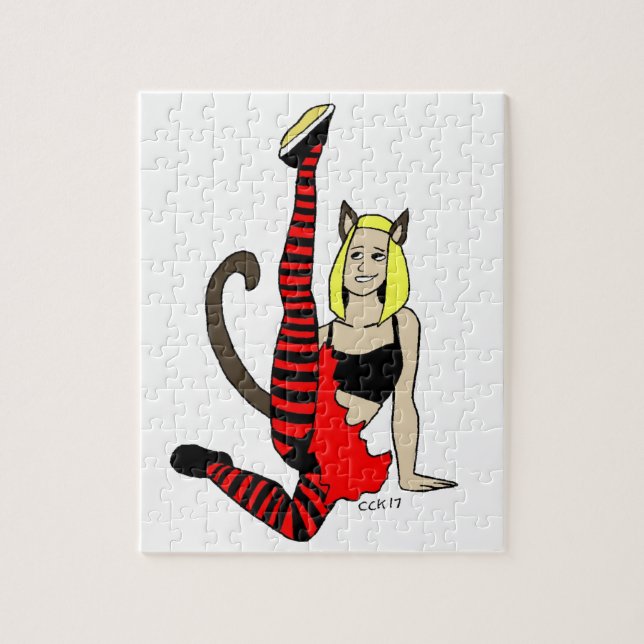Puzzle chica gato (Vertical)
