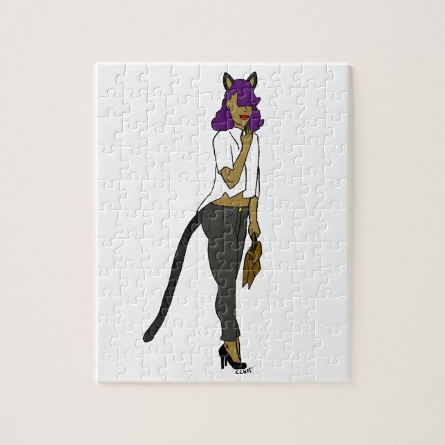 Puzzle chica gato (Vertical)
