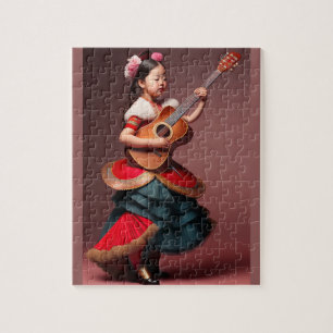 Puzzle Chica Hermosa Tocando Guitarra