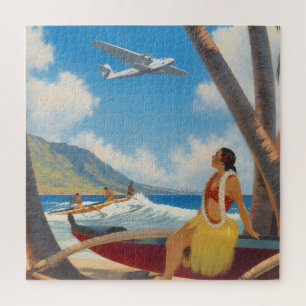 Puzzle Chica Hula Hawaiana Vintage Escape Paradisíaco Alo