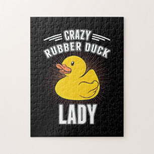 Puzzle Chica loco del pato de goma