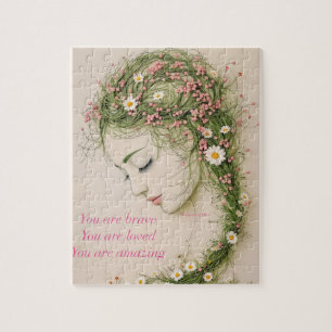 Puzzle Chica maravillosa con flor