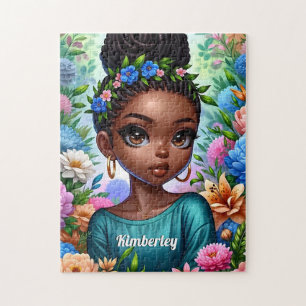 Puzzle Chica negro afroamericano con trenzas