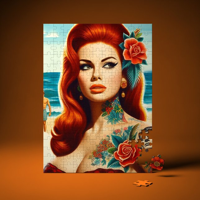 Puzzle Chica pelirroja tatuada pin-up (Subido por el creador)