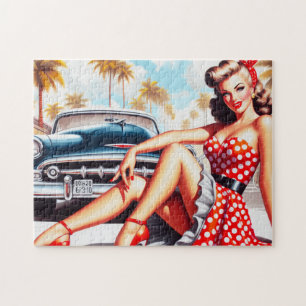 Puzzle Chica Retro Clásico Pin Up