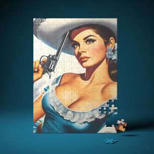 Puzzle Chica Retro del Salvaje Oeste