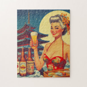 Puzzle Chica Retro Oriental Beer