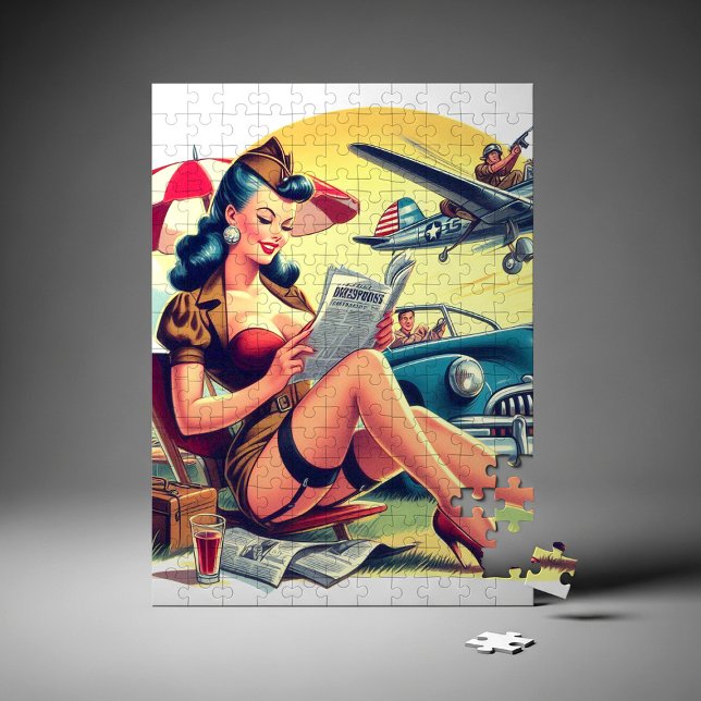 Puzzle Chica Retro Piloto (Subido por el creador)