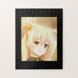 Puzzle Chica rubio sonriente con ojos ámbar anime manga