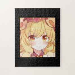 Puzzle Chica rubio sonriente con ojos ámbar anime manga 