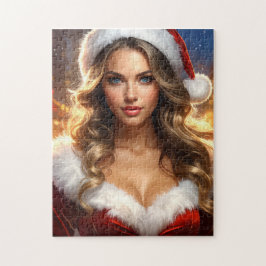 Puzzle Chica Santa de Navidad Nostálgica