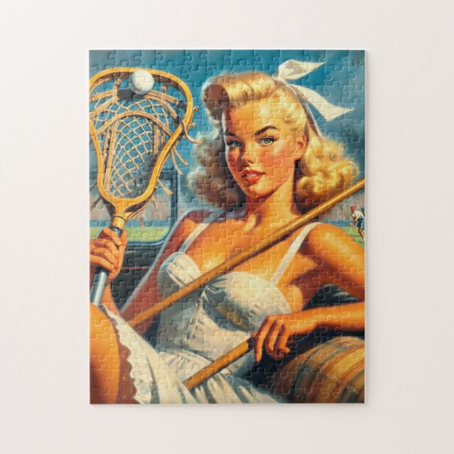 Puzzle Chica Vintage Lacrosse (Vertical)