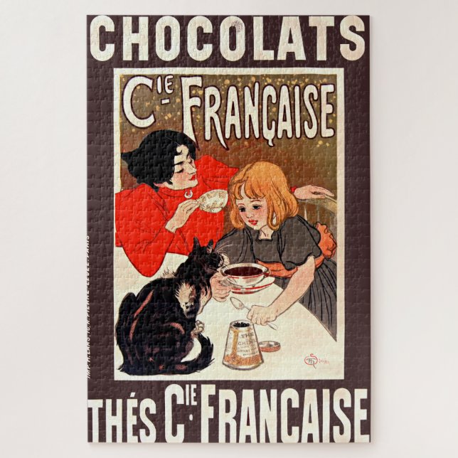 Puzzle Chica y gato, afiche de época, Alexandre Steinlen (Vertical)
