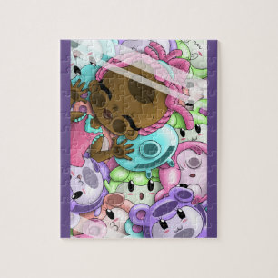 Puzzle Chica y osos afroamericanos