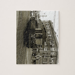 PUZZLE CHICAGO 63 Y OCCIDENTE 1952 TROLLEY ART SEPIA