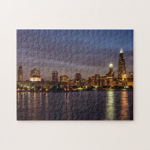 Puzzle Chicago Cityscape Night