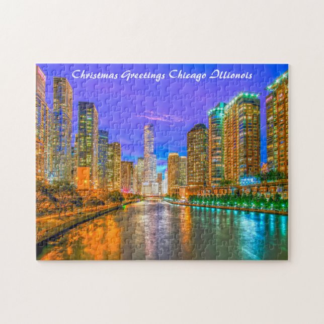 Puzzle Chicago Illinois paisaje urbano.  (Horizontal)